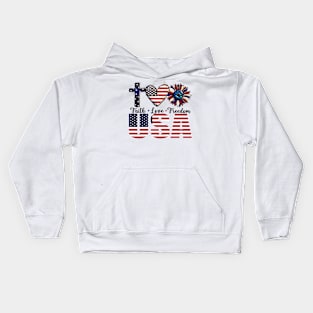 Faith Love Freedom Kids Hoodie